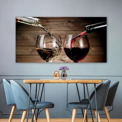 Vin rouge toile murale abstraite grand format 80x160 cm