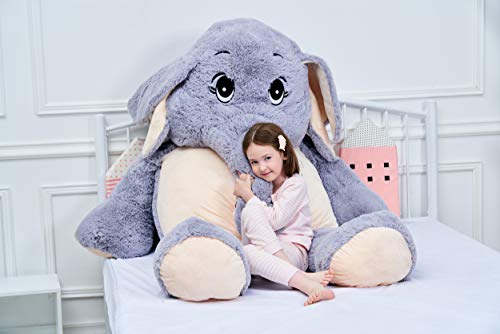 IKASA Giant Elephant Stuffed Animal Plush Toys Gifts (Gray, 72 inches) - Thumbnail 2