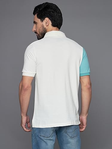 Image of THE DRY STATE Men's Basic Fit Textured Stand Collar Henely T-Shirt