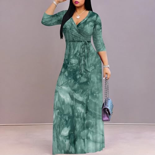Image of PinkPatty Plus Size Maxi Dress for Women 3 /4 Sleeve Casual Long Dress