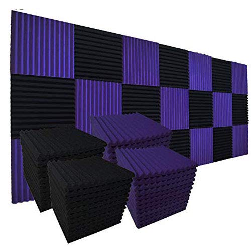 96 Pack Allxinlog Absorb the echo Acoustic Foam Panel Wedge Studio Soundproofing Wall Tiles 12