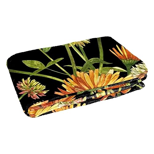 Couverture douce imprimé fleurs de calendula pour des nuits cocooning