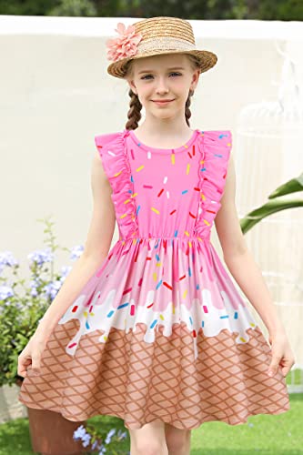 Goodstoworld Toddler Girl Dress for Kids Summer Beach Ruffle Tie Back Dresses for 2-8T2