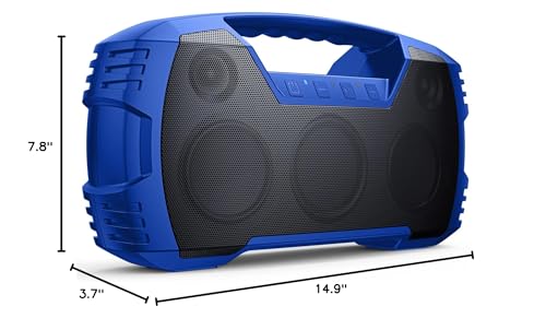 undefined Houl Zallee IPX7 Waterproof Bluetooth Speaker, 40W (60W Peak) Portable Wireless Speakers, 32H Playtime, Stereo Loud Sound, Deep Bass, Bluetooth 5.0, Built-in Mic for Camping, Party, Gifts, Beach-Blue の商品画像 7