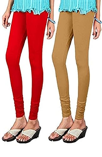 Image of Ultra Soft Cotton Slim fit Solid Color Attractive Casul wear Leggings for Womens - Pack of 2 pcs