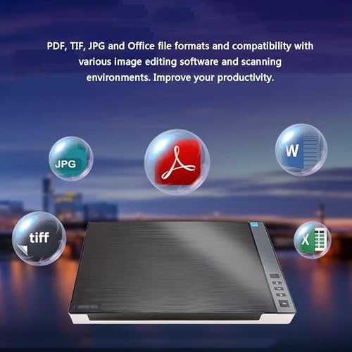 Scanner à Plat Haute Vitesse, Scanner Couleur Grand Format A3 pour Photos et Documents, résolution Optique de 1200 PPP, Vitesse de numérisation Rapide de 8 Secondes