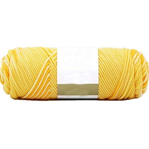 Image of Yellow Soft Cotton Crochet Yarn - 500g /1.1lb Rainbow Gradient DIY Knitting Yarn - Super Soft Warm for Sweater, Bag, Hat, Scarf