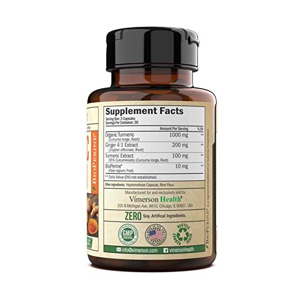 Turmeric-and-Ginger-Supplement-with-Bioperine-Black-Pepper-Natural-Joint-Pain-Relief-Immune-Support-with-95-Curcuminoids-for-Extra-Absorption-Vegan-Antioxidant-for-Healthy-Inflammatory-Response Tumeric and Ginger with Black Pepper - Natural Turmeric Curcumin Joint Support Supplement with Bioperine & 95% Curcuminoids. High Absorption Curcumin Supplements. Digestive & Immune Support. 60 Caps