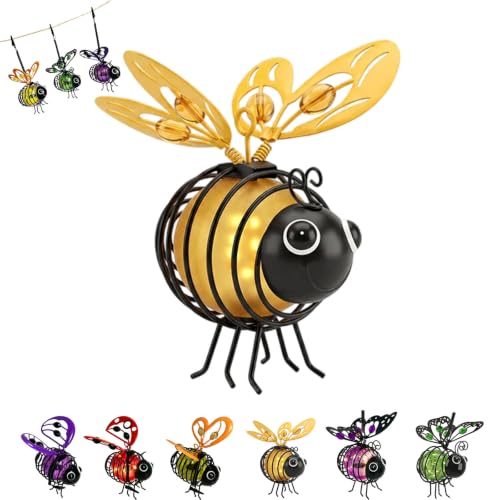 Solar Bee Lantern Outdoor Hanging Solar Bee Light (1 Yellow)