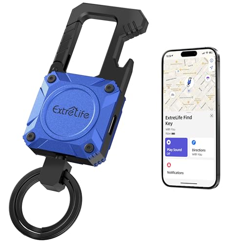 Image of ExtreLife Keychain, Works with Apple Find My, Bottle Opener, Carabiner Car Key Chains with Gps Tracker