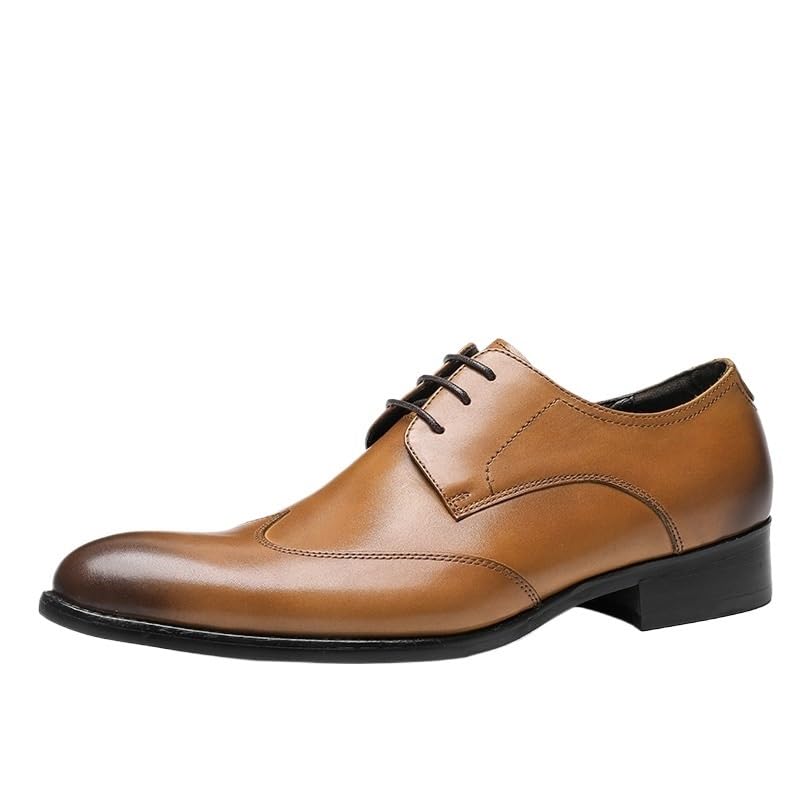 Men Brown Dress Shoes Mens Leather Formal Oxford Tuxedo Dress Shoes Men Wedding Shoe Anti-Slip Low Top Non Slip Prom Classic Lace-up Formal Tuxedo Shoes