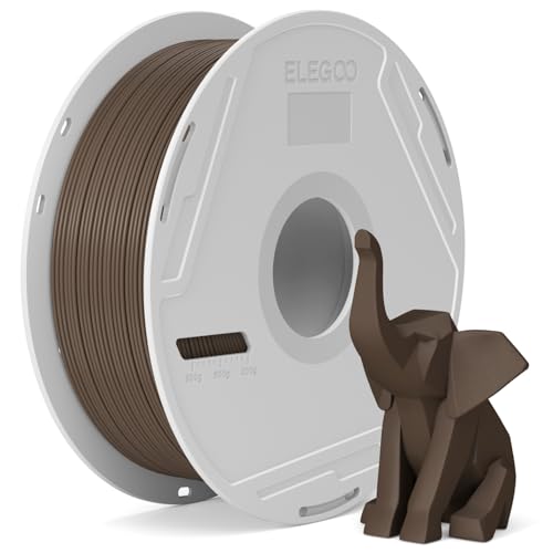 Image of ELEGOO PLA Basic Filament with Reusable Spool Cocoa Brown 1KG, 1.75mm PLA 3D Printing Filament 2.2lbs High Dimensional Accuracy, Easy Installation Detachable Spool Fits for Most 3D Printers