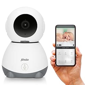 Alecto Full HD 1080p WiFi Babyfoon met Camera, Slimme Mobiele Telefoonbediening, Model SMARTBABY10, Uitbreidbaar, Met Audio, Wit