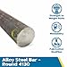 4130 Alloy Steel Round Bar, Unpolished (Mill) Finish, Cold Finish, Normalized, AMS 6370/AMS S-6758, 1