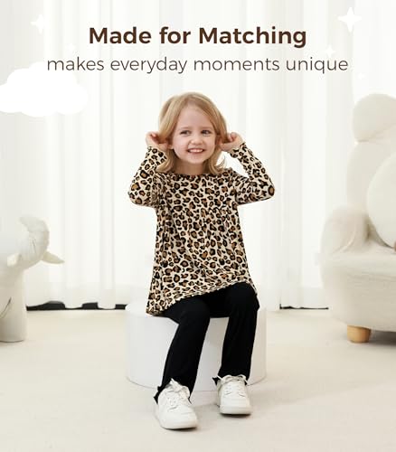 Image of Toddler Girls' Clothes-Viscose from Bamboo, Long Sleeve Ruffle Top with Pant Sets for Kids 2Pcs Fall Outfits 2T-6Y