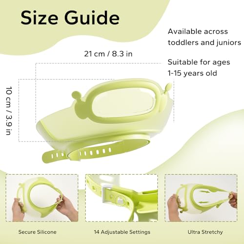 Image of FUNUPUP Baby Shower Cap for Kids, Baby Bath Shampoo Visor Cap Hair Washing Shield Adjustable, Set Green Robot