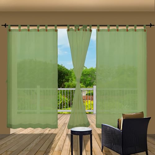 Image of HIPPO 180 GSM HDPE Outdoor Loop Curtain for Balcony & Patio Sun Blocking, UV Protection & Light-Filtering Curtains(Bamboo-Breeze- 4.5FTX7.5FT) Pack of 2