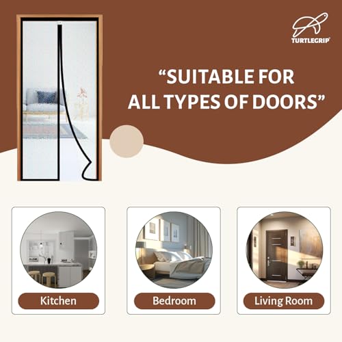 Image of Turtlegrip Thermal Door Screen | Magnetic AC Curtain | Translucent Glitter Finish | Dust & Insect Protection | (205x100 cm) | Non-Customizable