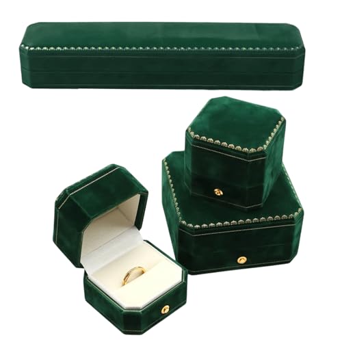 MLWSKERTY Velvets - Organizador de joyas octogonal para accesorios de novia, collares, anillos, broches