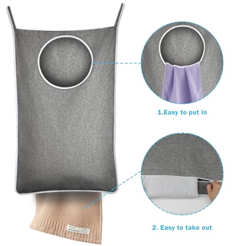 Panier à linge anti-déchirure suspendu sur porte extra large x2