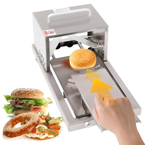 Máquina Cortadora Comercial De Panecillos Y Bollos, Cortador De Pan Push-pull Con 4 Alturas Ajustables Para Rebanadas Uniformes, Perfecto Para Restaurantes, Panaderías Y Catering