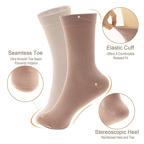 Ivyhouse Thin Crew Socks for Women - Dress Socks - Soft Cotton Socks - Crew Socks for Business Trouser Casual 3-6 Pairs2