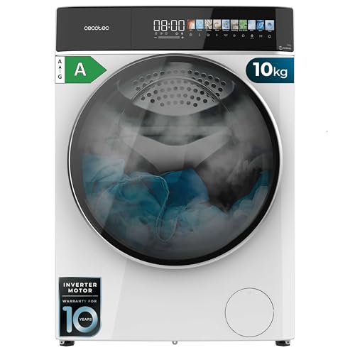 Cecotec Lavadora 10 Kg Carga Frontal Bolero DressCode 10900 Inverter FullColor A. 1400RPM, Bajo Consumo, Pantalla FullColor 10,3", 11 Programas, Motor Inverter Plus, Vapor, Goma Antibacteriana