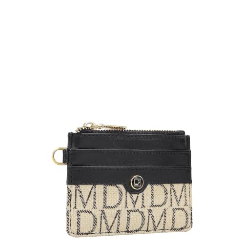 Image of Da Milano Leather Card Holder for Men & for Women - Beige & Black