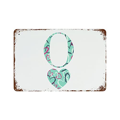 Panneau métal I Love You robuste avec finition alphabet floral chic