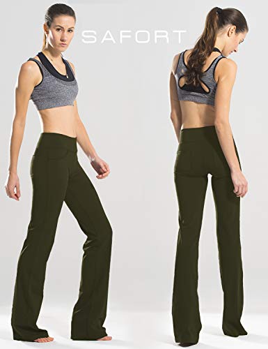 Safort 28" 30" 32" 34" Inseam Regular Tall Bootcut Yoga Pants, 4 Pockets, UPF50+, Army Green, L - Image 3