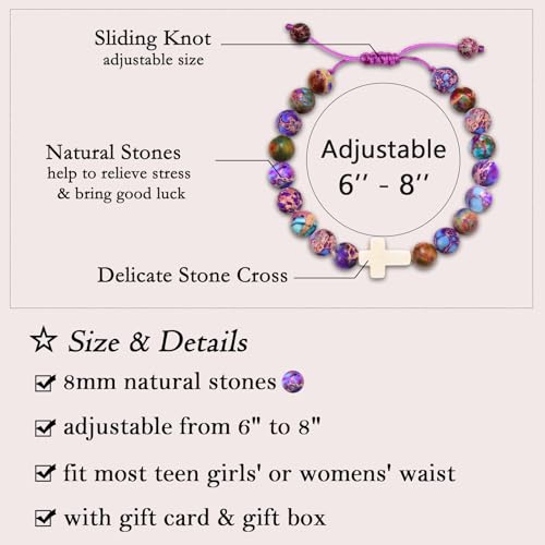 Leyung Cross Bracelet Gifts for Girls, Easter Basket Stuffers for Teens Baptism Confirmation First Communion Christian Jewelry Gifts for Teens Girls4