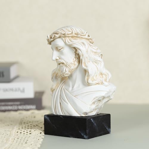 Estatua de Busto de Jesús de 8.5 pulgadas en Resina Pintada a Mano miniatura 6