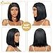 QUEENTAS 12 Inch Headband Wigs for Black Women Black Natural Straight Synthetic Heat Resistant Hair for Daily Use Dating Wear and Go Glueless Bob Wig Shoulder Length (#1B)