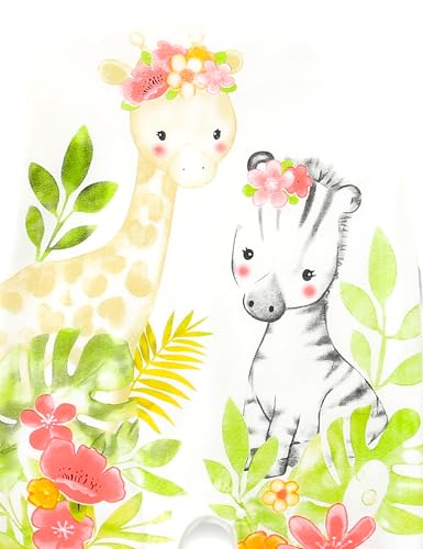 Baby Girl Clothes Cute Giraffe Zebra with Floral Print Long Sleeve Jumpsuit Infant One Piece Romper 0~12M4