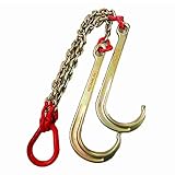 Hindernisauto Anhängerhaken - 4T/5T Transport-Abschleppkette, LKW-Anhängeleine, J-Typ-Hängekette, Doppelhaken, Bremsseil-Trolley-Seil-Hängekette Für Autowrecker-Wiederherstellung Pannenwagen(A1)