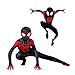 FLJLGY Niños Spiderman Body Onesies Adultos Miles Morales Cosplay Disfraz Niños Halloween Iron Spider Mono Venom Disfraces Medias Black Spider Conjunto Cuerpo,Miles Morales- Kids 2X 130~140cm