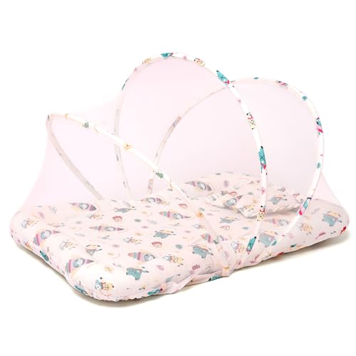 Image of TIDY SLEEP Mattress with Mosquito Net, Mattress for New Born, 0M+, Mosquito Protection Bed, Size: 90cm x 65cm x 10cm White Space