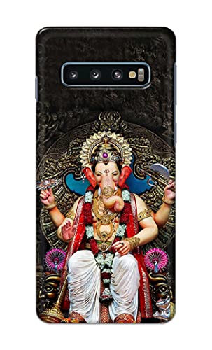 Image of PRINTFIDAA Lord Ganesh Bappa Moriya Printed Designer Hard Back Case Cover for Samsung Galaxy S10 Plus (6.4 inch), SM-G975F / DS, SM-G975U, SM-G975W -(TI) MVN1010