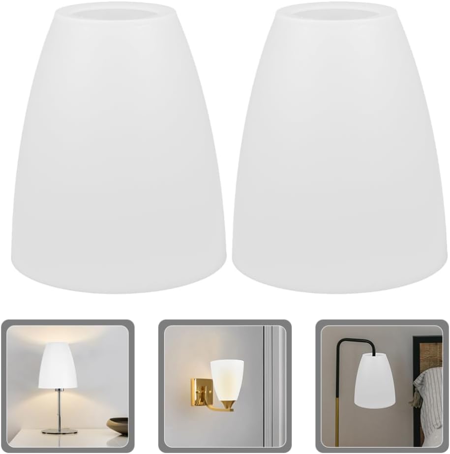 Generic Set of 3 Plastic Lamp Shade Covers 4.52X3.93X1.96In White Lampshades for Wall Lamps Chandelier Table Lamps Easy Install Durable Light Fixture Covers for Living Room Bedroom