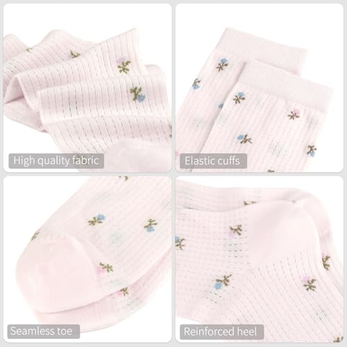Image of Women's Cute Crew Socks, Casual Athletic Cotton Bowknot Cherry Calf Novelty Socks for Women