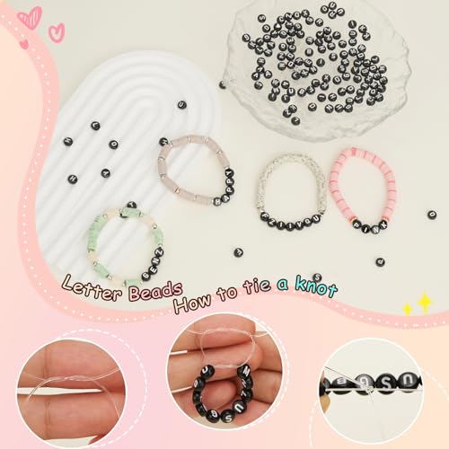 Image of FZIIVQU 1400 Pcs Letter Beads Kit, 28 Styles White Acrylic Alphabet Beads