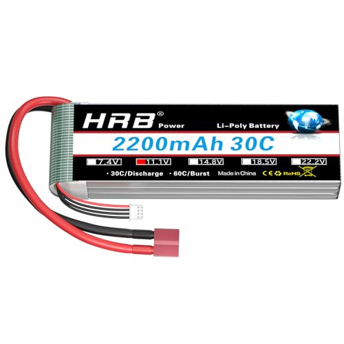 HRB 3S 2200mAh Lipo Battery 11.1V 30C T RC Lipo Battery Compatible with RC Car RC Plane RC Truck RC Boat