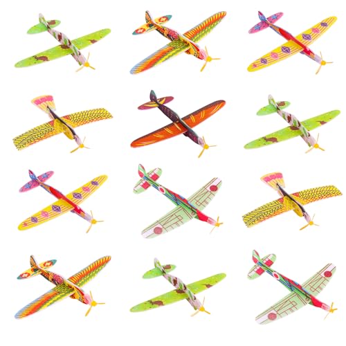 POPAPIE Aviões de poliéster conjunto de 30 planadores de espuma avião voador planador espuma brinquedos meninos aviões de brinquedo para festas de aniversário infantis meninos meninas