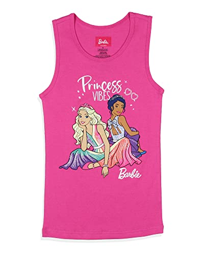 INTIMO Barbie Girls' Princess Vibes Characters Sleep Pajama Set Tank Top Shorts2