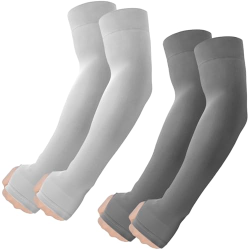 Image of ROXUN Arm Sleeves with Thumb Hole, Cooling UV Sun Protection for Men /Women | High‑elastic fabric,compression tattoo cover up for men /women,great for outdoor activities