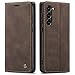 Kowauri Case for Samsung Galaxy S23,Classic Design Leather Wallet Magnetic Closure Flip Case with Kickstand Card Holder Slot Shockproof Protective Cover for Samsung Galaxy S23 5G (Coffee)