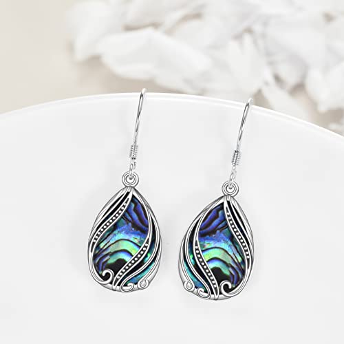 Abalone Shell Dangle Drop Earrings for Women 925 Sterling Silver Filigree Bohemian Earrings Jewelry Gift3