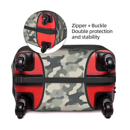 Digital Camo Print Protective Suitcase Cover Washable Travel Luggage Protector with Concealed Zipper4