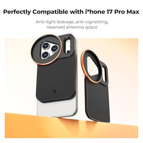 Image of K&F CONCEPT Double-Sided Magnetic Lens Filter Mount Adapter, Compatible with iPhone 17 Pro Max and 58mm Threaded Filters, iPhone Filter Mount (Filter Not Included)