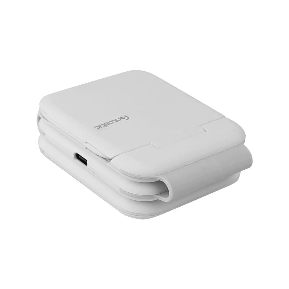 FONTASTIC 263446 Stazione di Ricarica Wireless Qi Magnetica Pieghevole per Smartphone e Smartwatch Bianco